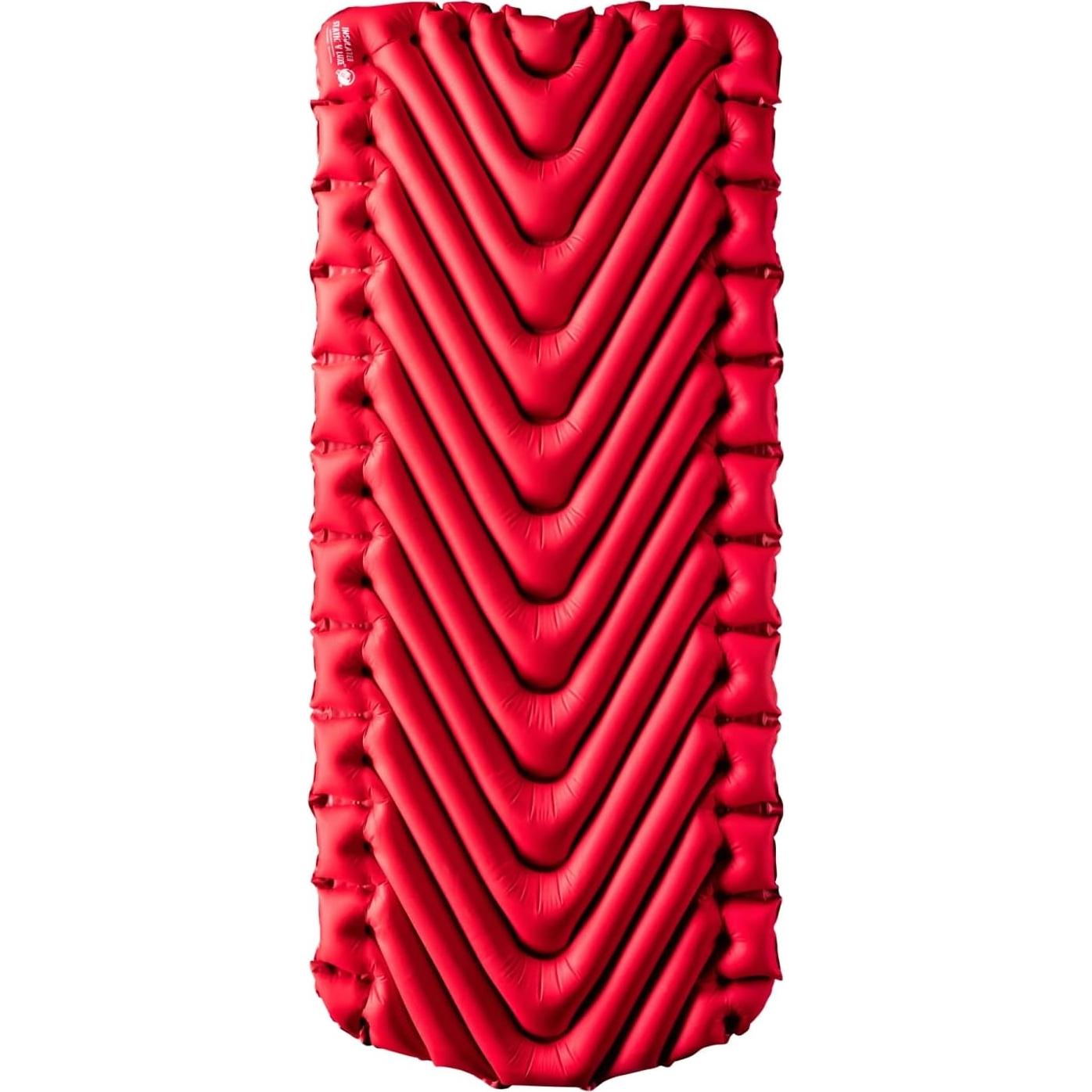 Klymit Insulated Static V Luxe Inflatable Sleeping Pad for Camping, Lightweight Hiking and Backpacking Air Bed For Cold Weather,Red