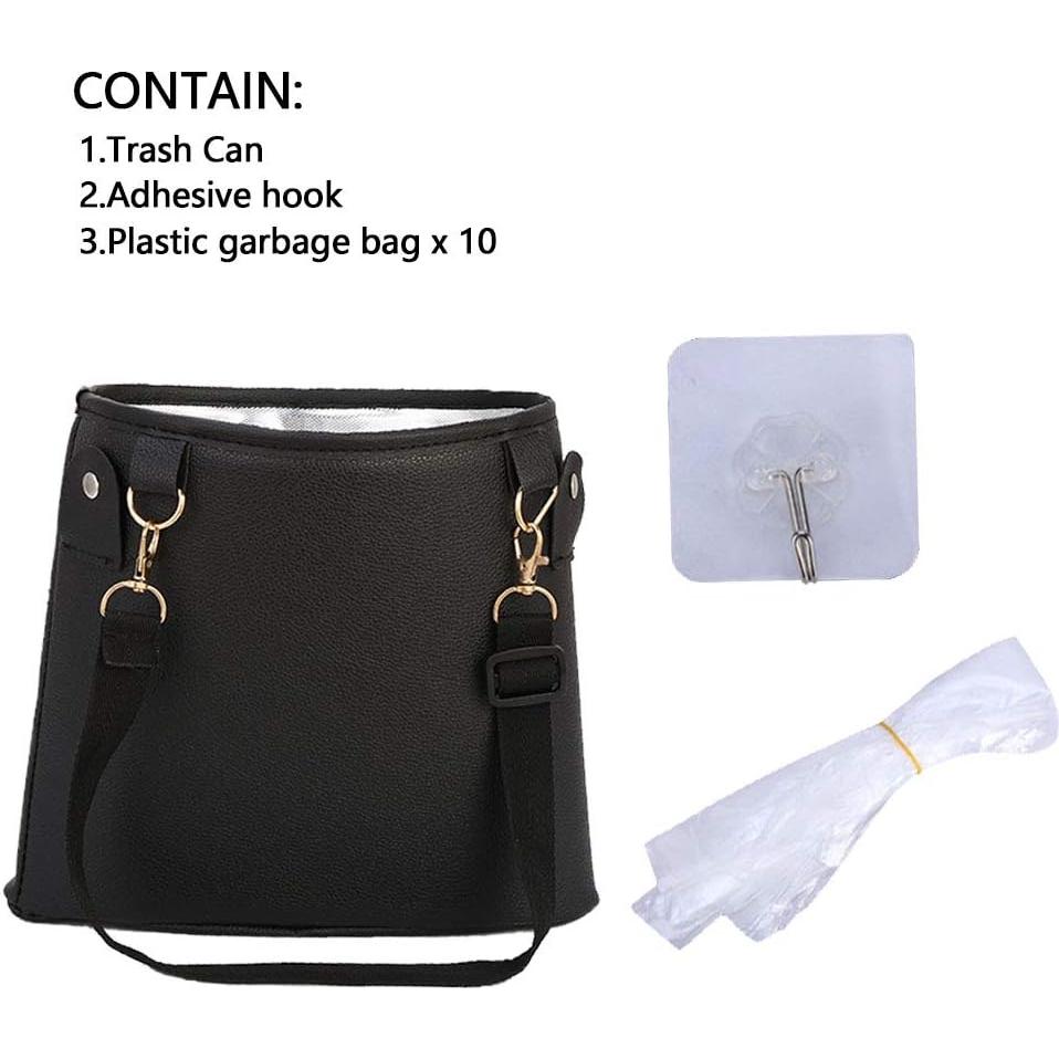 Basurero Colgante para Auto HerMia de Cuero PU Impermeable