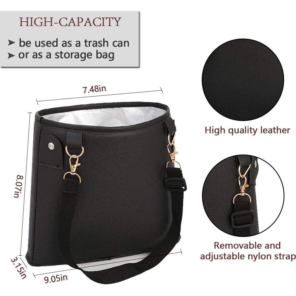 Basurero Colgante para Auto HerMia de Cuero PU Impermeable