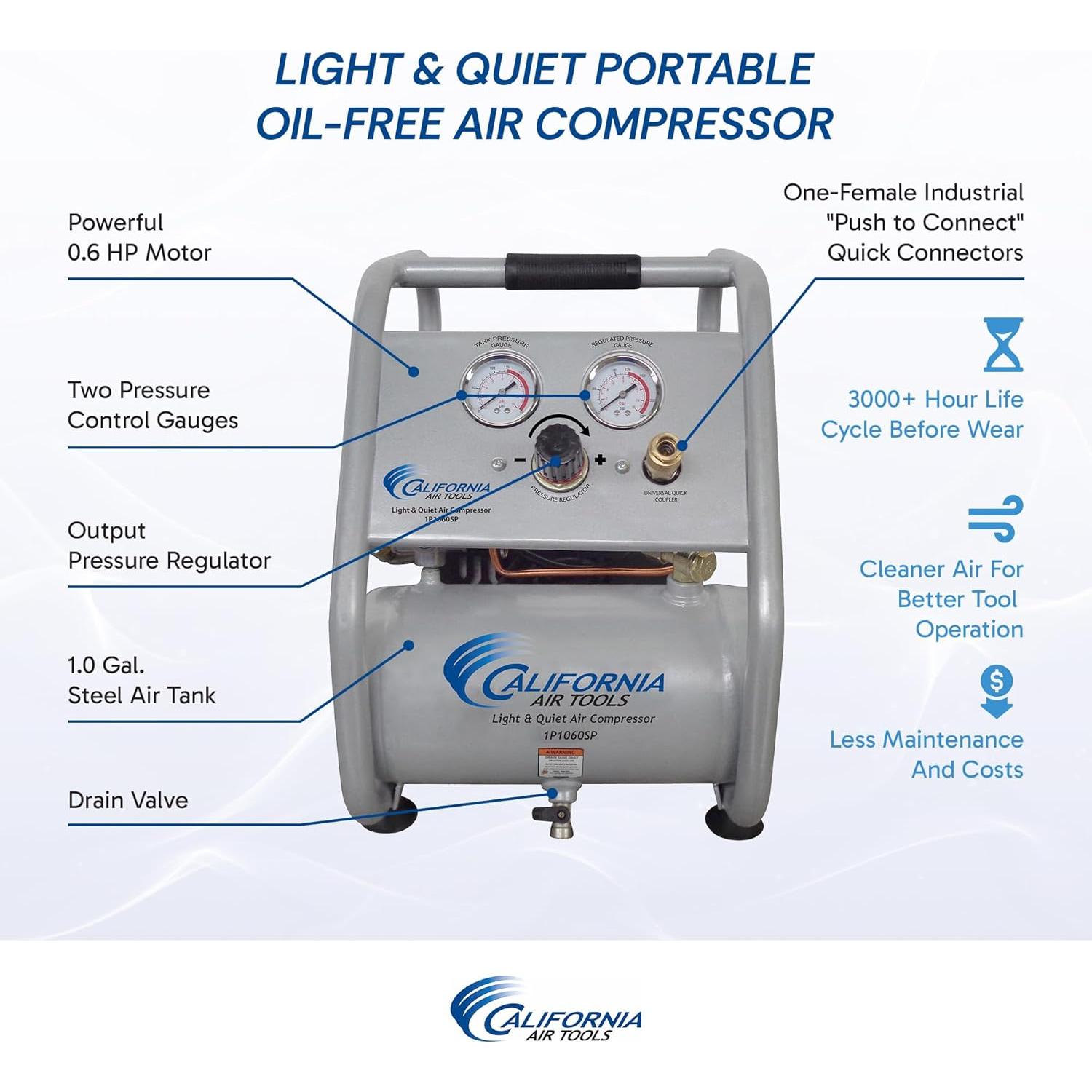 Compresor de Aire Portátil California Air Tools CAT-1P1060SP 1 Galón