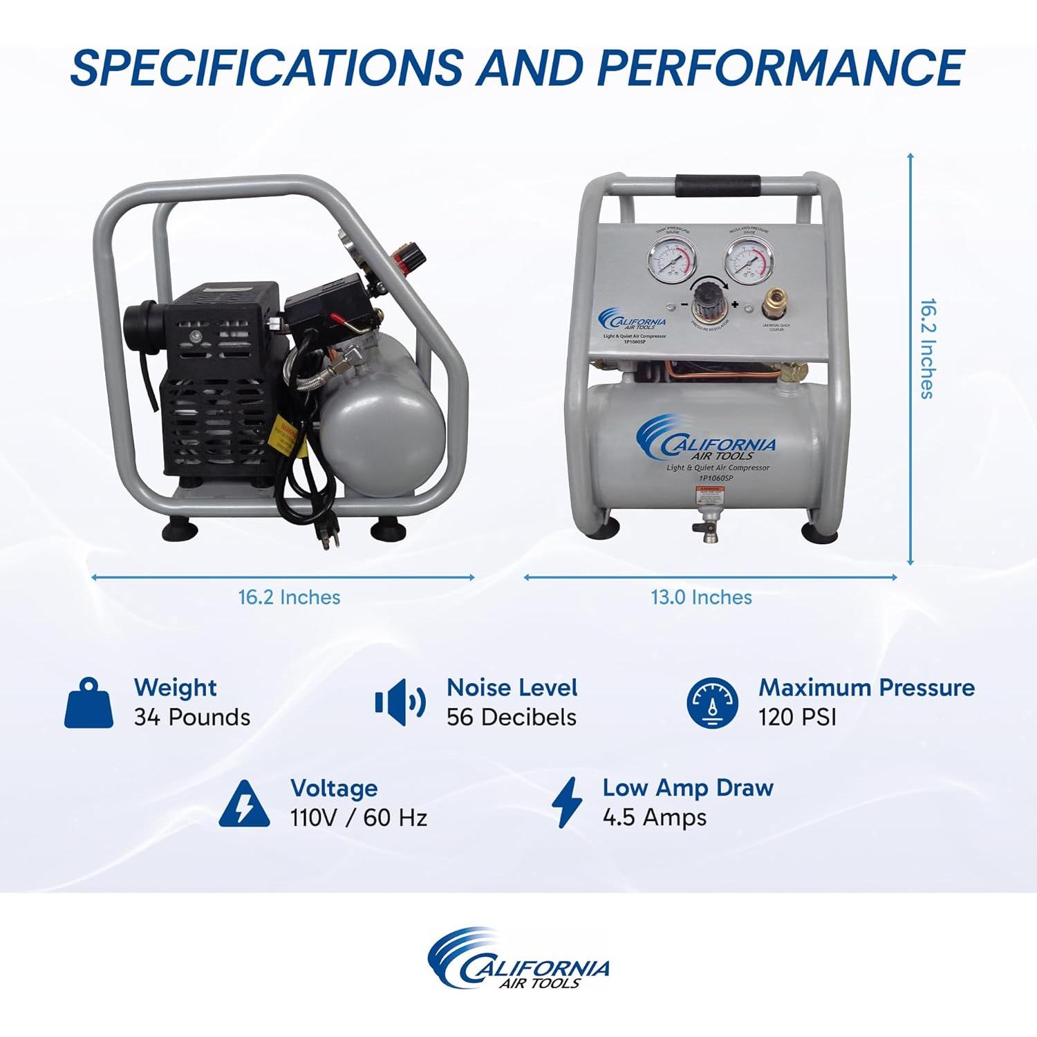 Compresor de Aire Portátil California Air Tools CAT-1P1060SP 1 Galón