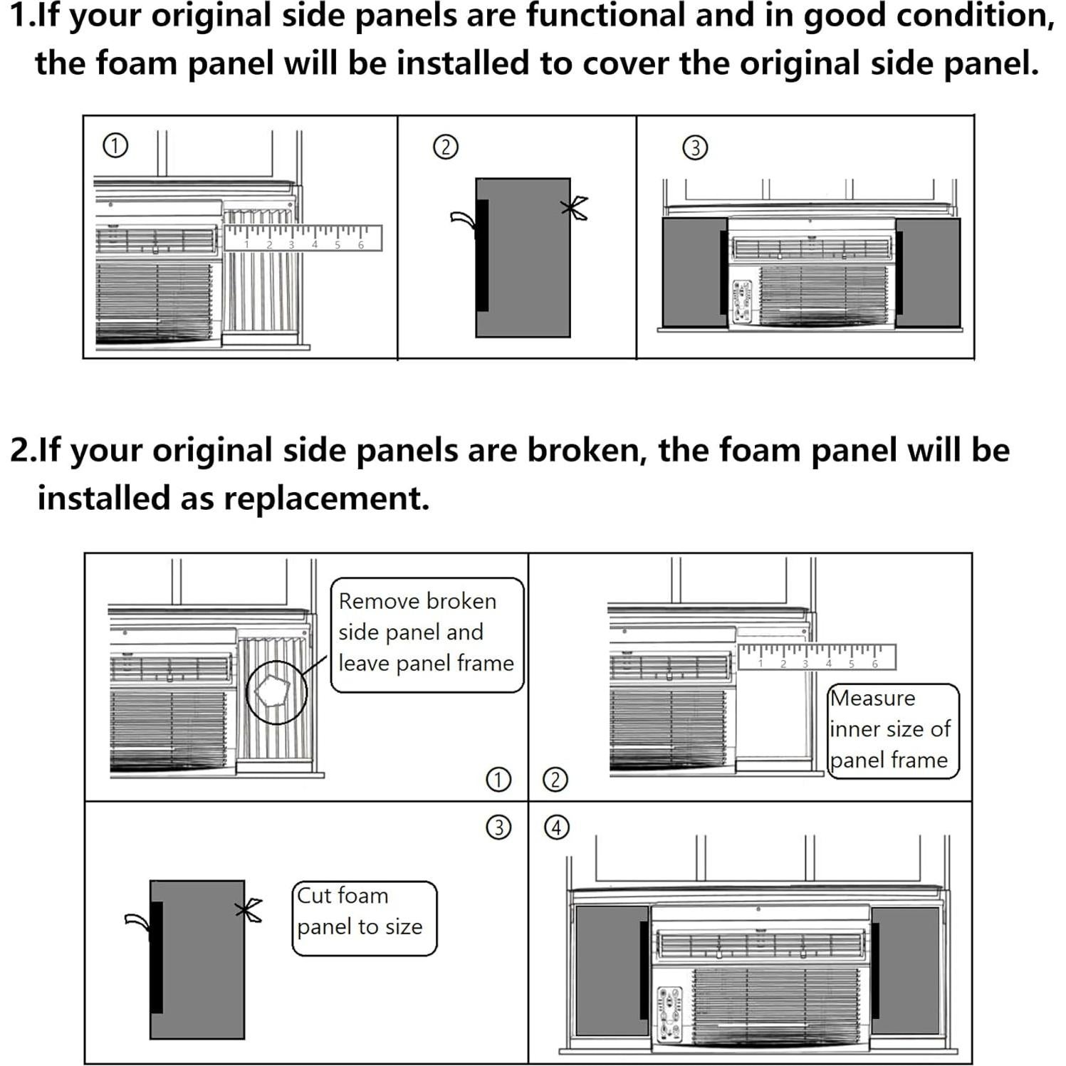 Paneles laterales de aire acondicionado LBG Products, 4 piezas