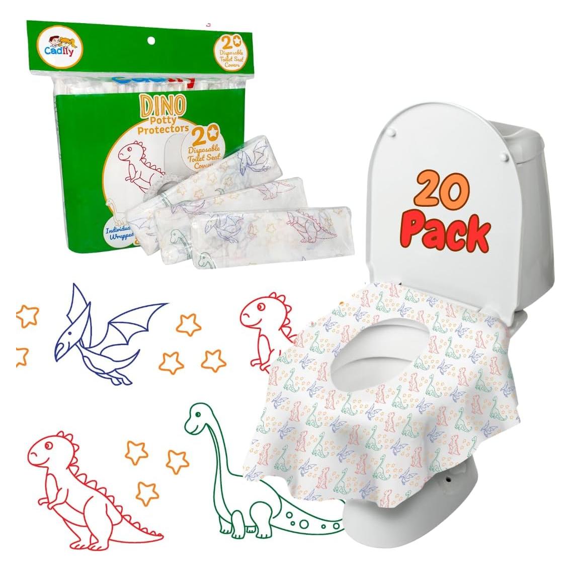 Cubiertas de Asiento de Inodoro Desechables Cadily Dino 20 Pzas