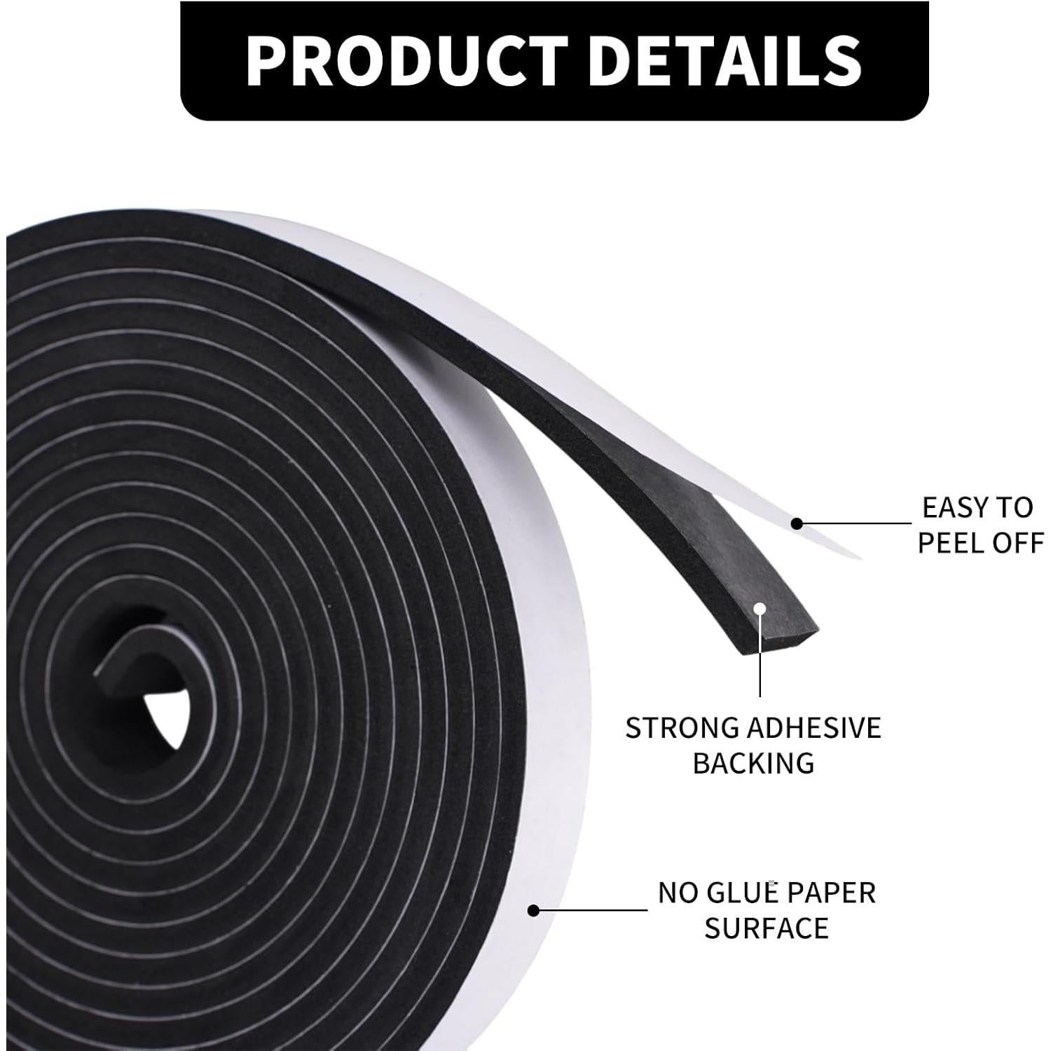 Sello de Puerta Aislante DDTCKHR 5 Rollos 40 m Negro