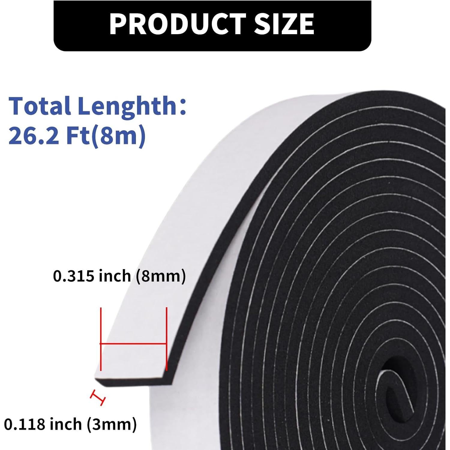 Sello de Puerta Aislante DDTCKHR 5 Rollos 40 m Negro