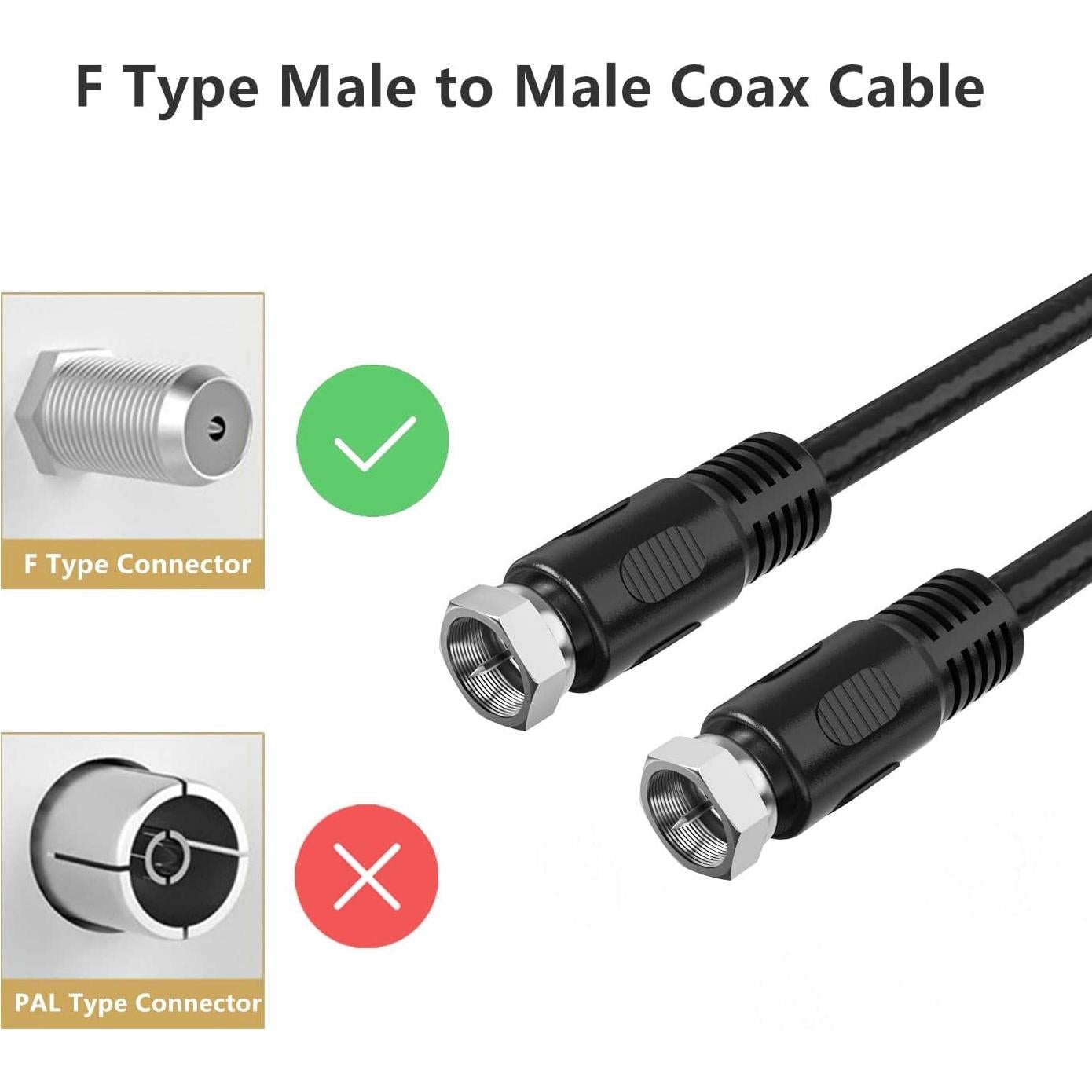 Cable Coaxial RG6 30.48 cm Ullnosoo con Acoplador F Hembra