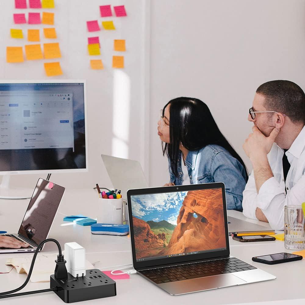 Regleta de Enchufes TESSAN 1.5m 6 Salidas 3 USB Carga Rápida