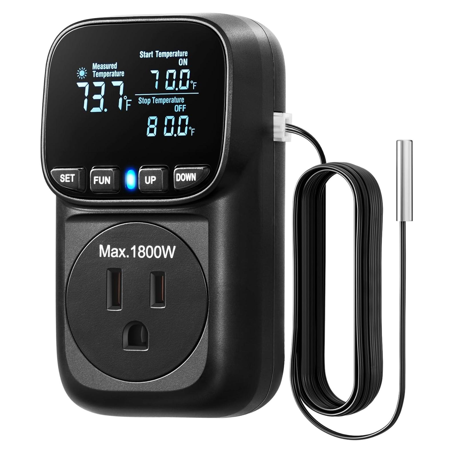 Termostato Digital DEWENWILS 15A para Calefacción y Refrigeración