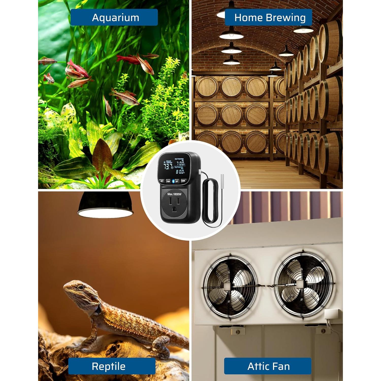 Termostato Digital DEWENWILS 15A para Calefacción y Refrigeración