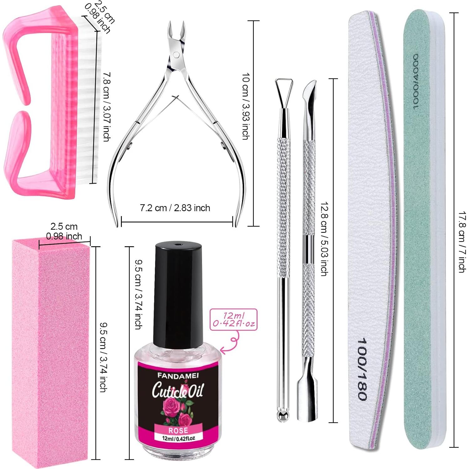Kit de Manicura Profesional FANDAMEI con 3 Limadoras y Aceite