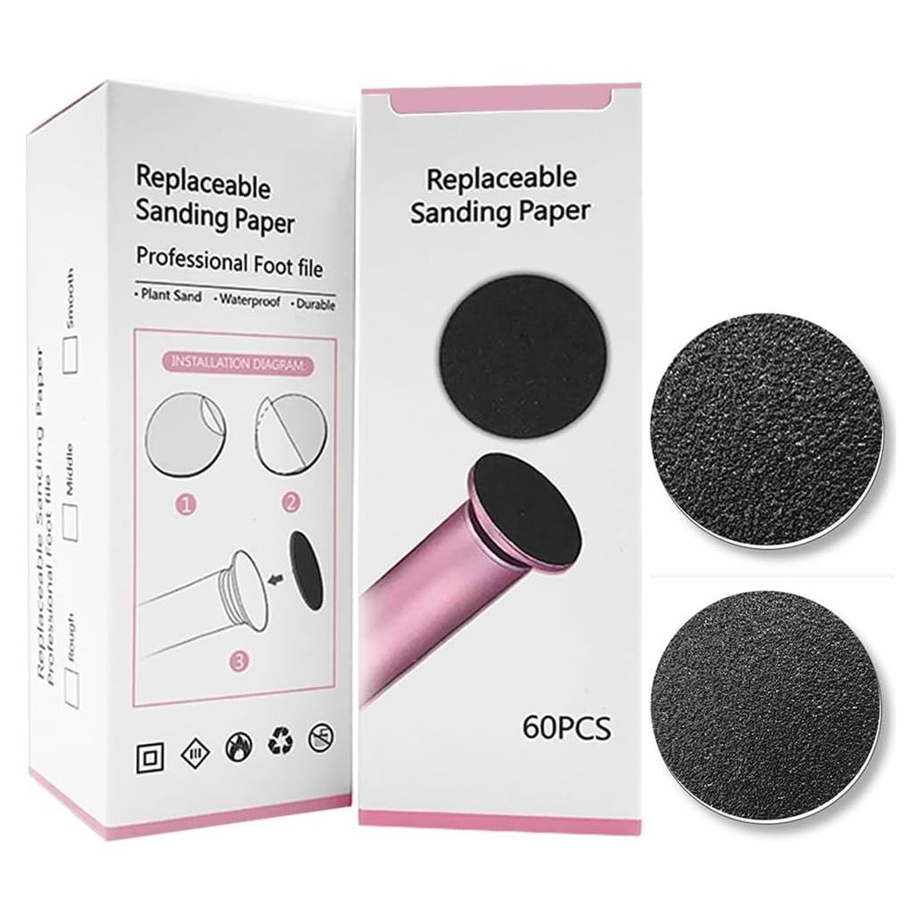 Juego de 60 Discos de Lija para Removedor de Callos HayZBao - 30 Grano Fino y 30 Grano Grueso