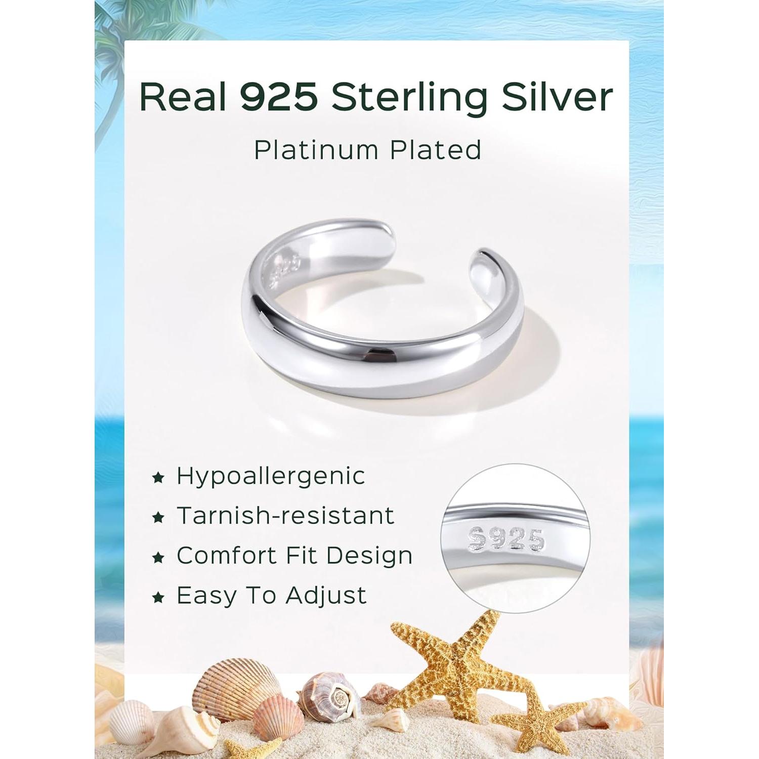 Anillo de dedo ajustable ChicSilver de plata esterlina 925