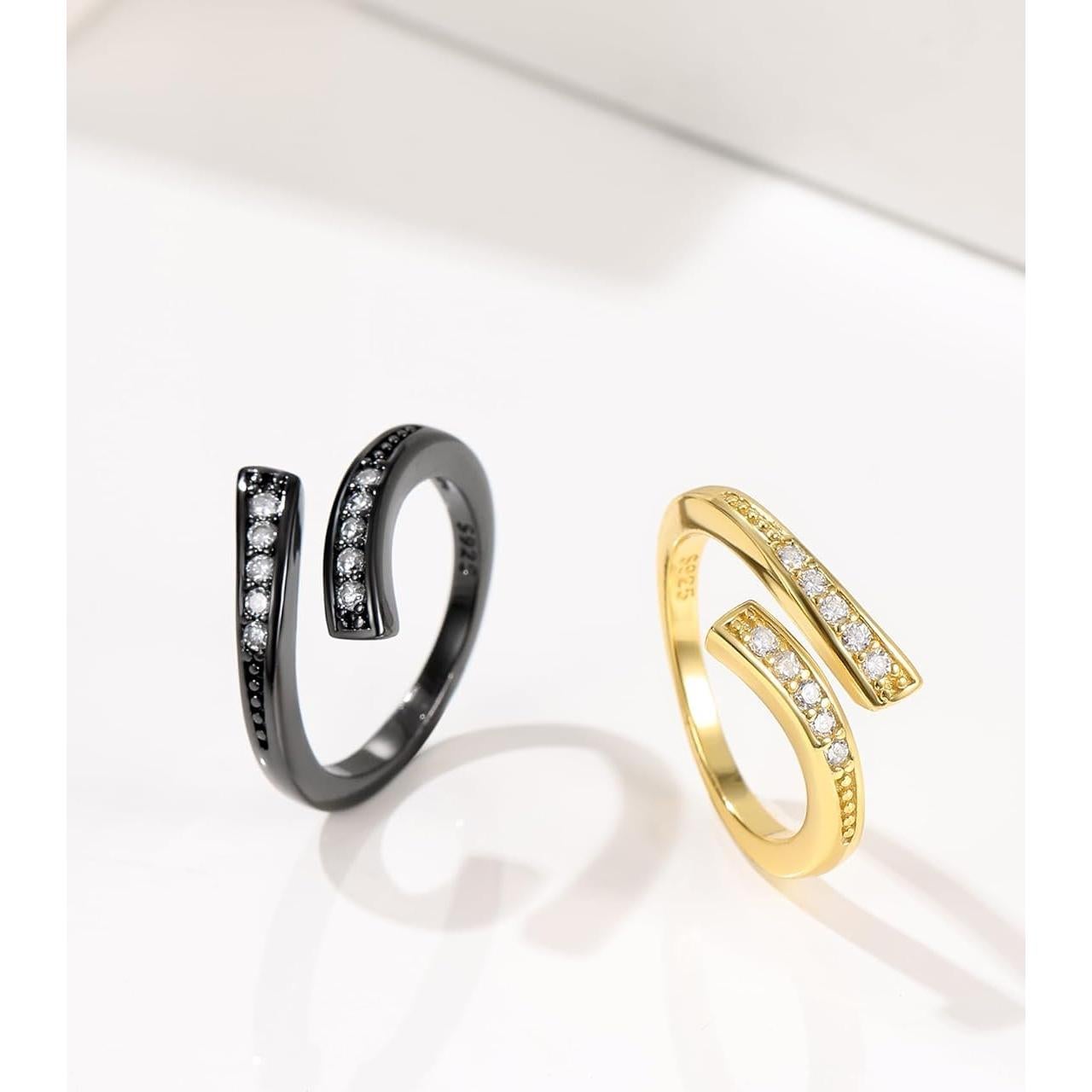 Anillos de dedo ajustables ChicSilver oro 14K para mujeres