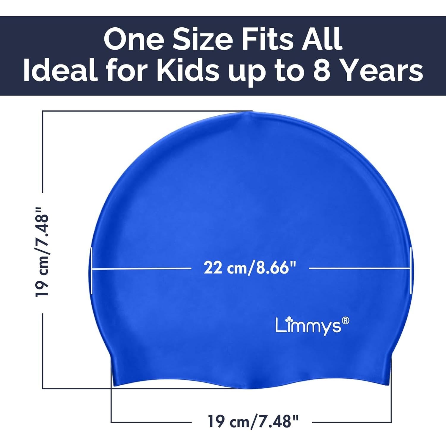 Gorro de Natación Limmys para Niños - Silicona Azul, Talla Única