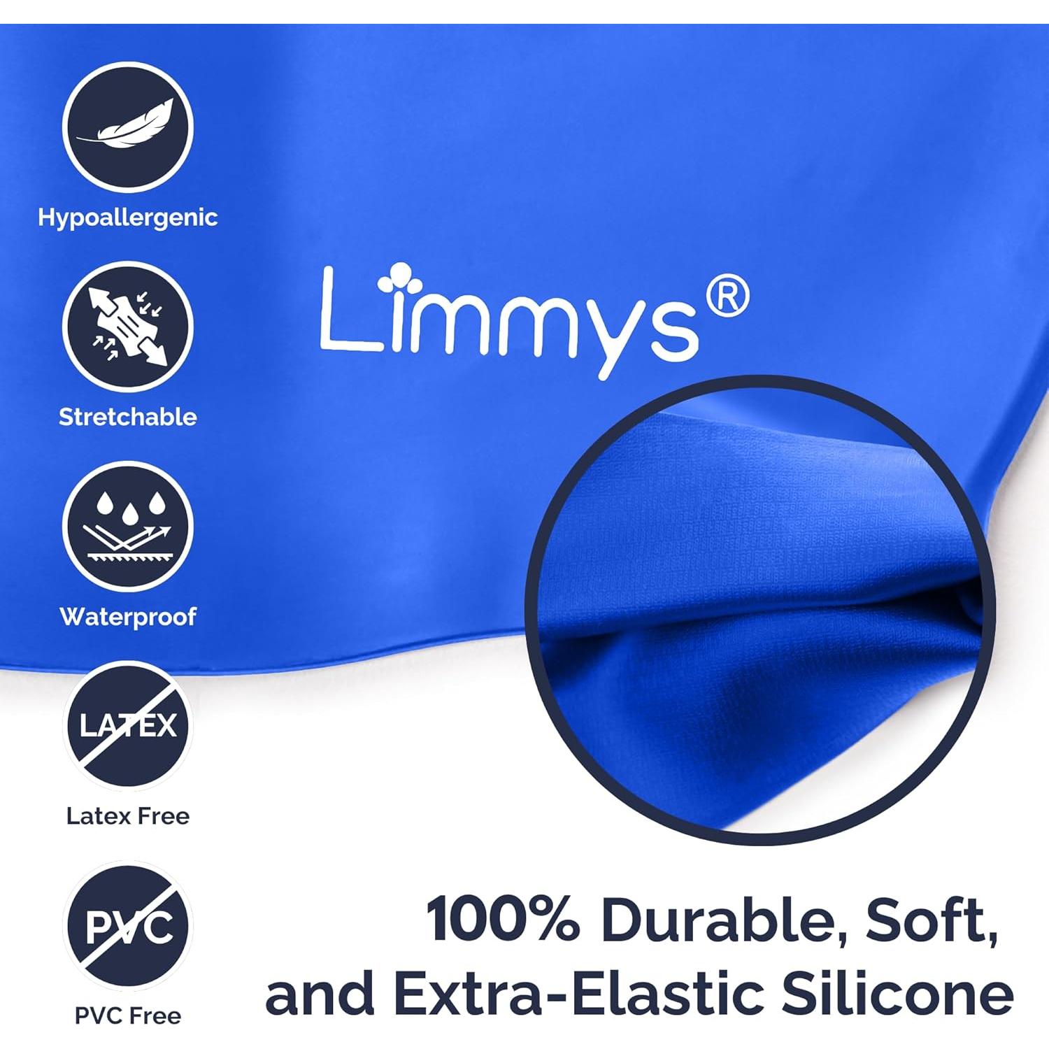 Gorro de Natación Limmys para Niños - Silicona Azul, Talla Única