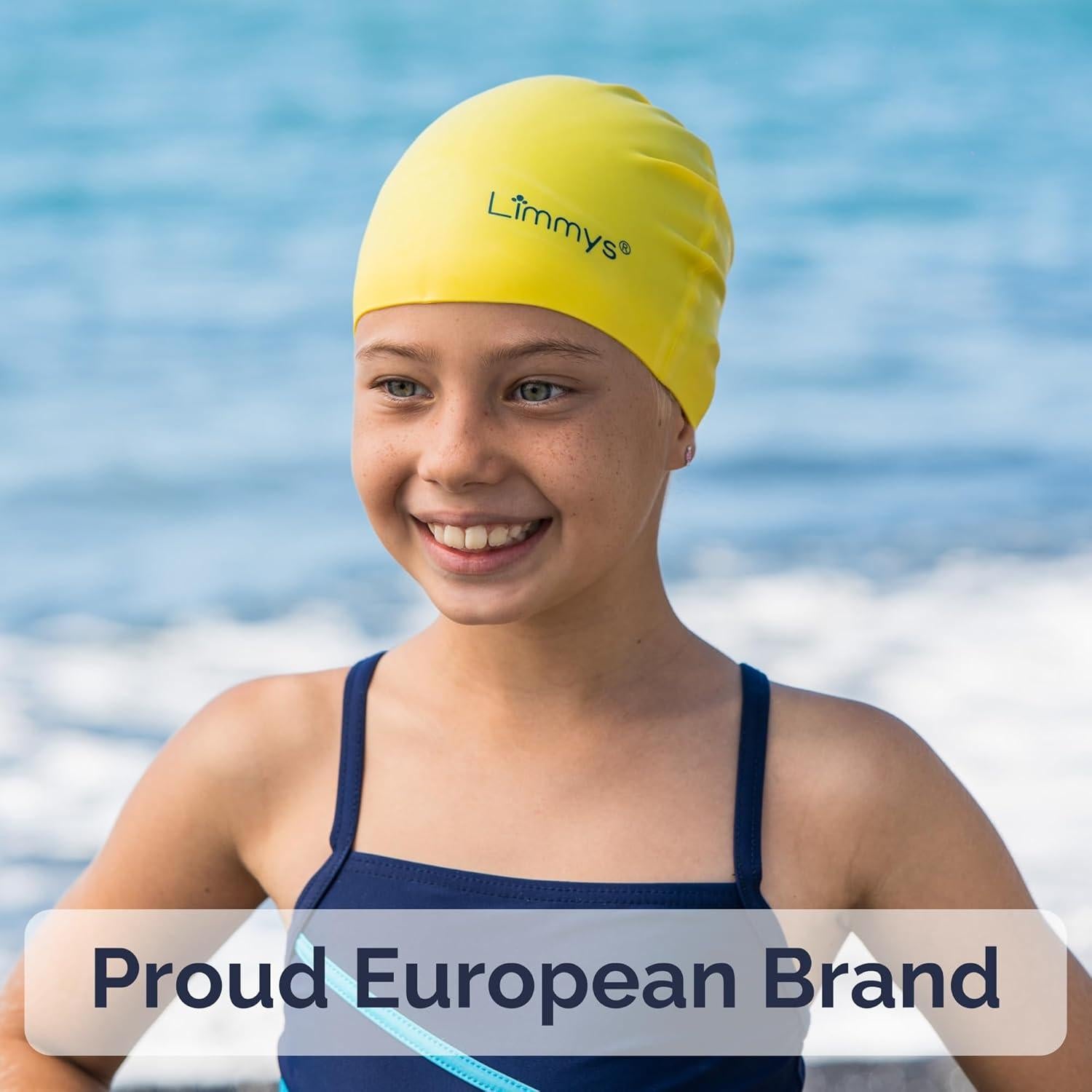 Gorro de Natación Limmys para Niños - Silicona Azul, Talla Única