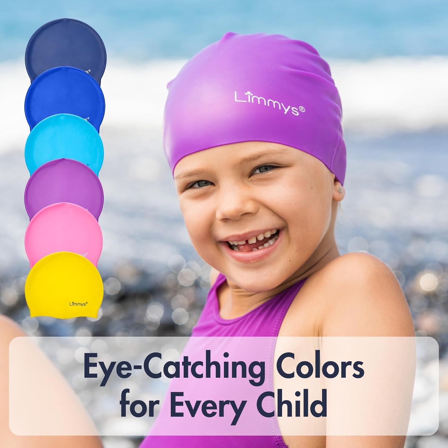 Gorro de Natación Limmys para Niños - Silicona Azul, Talla Única