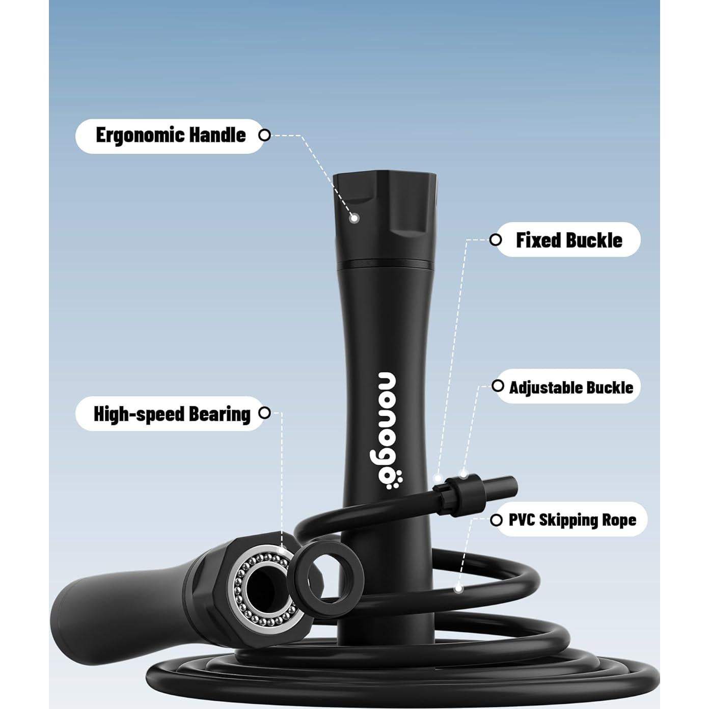 Cuerda de Salto con Peso Nonogo 0.45kg Ajustable 10mm PVC