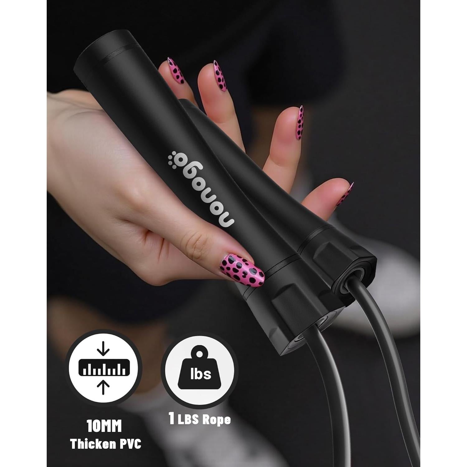 Cuerda de Salto con Peso Nonogo 0.45kg Ajustable 10mm PVC