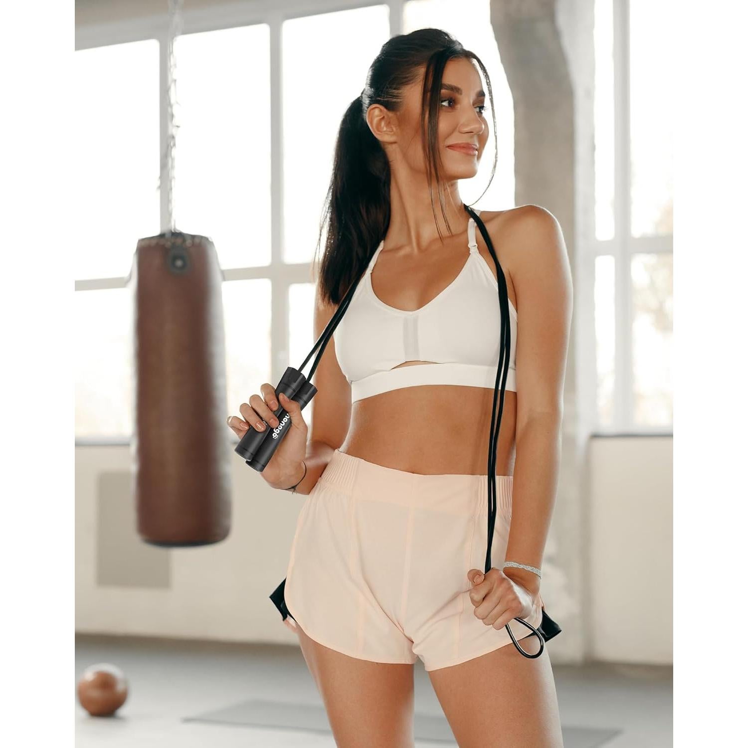 Cuerda de Salto con Peso Nonogo 0.45kg Ajustable 10mm PVC