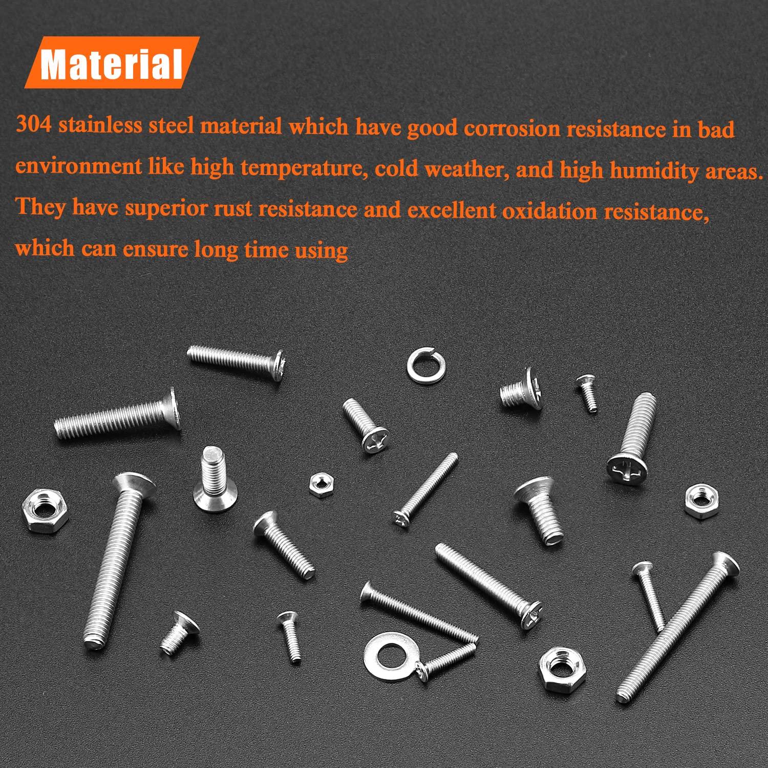 Kit 1500 Piezas Tornillos Acero Inoxidable 304 M2 M3 M4
