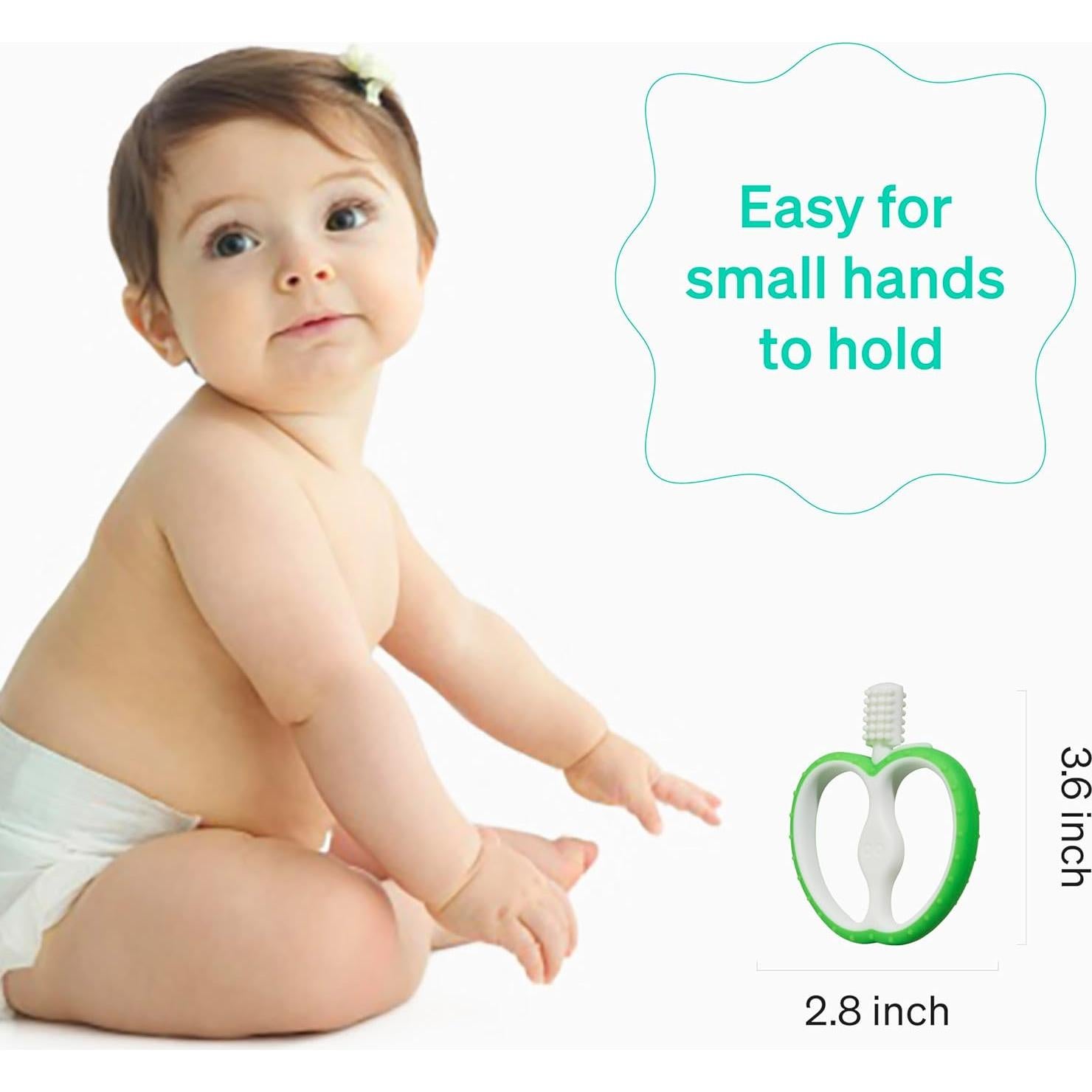 Cepillo de Dientes para Bebés LoveNoobs Verde 4-12 Meses