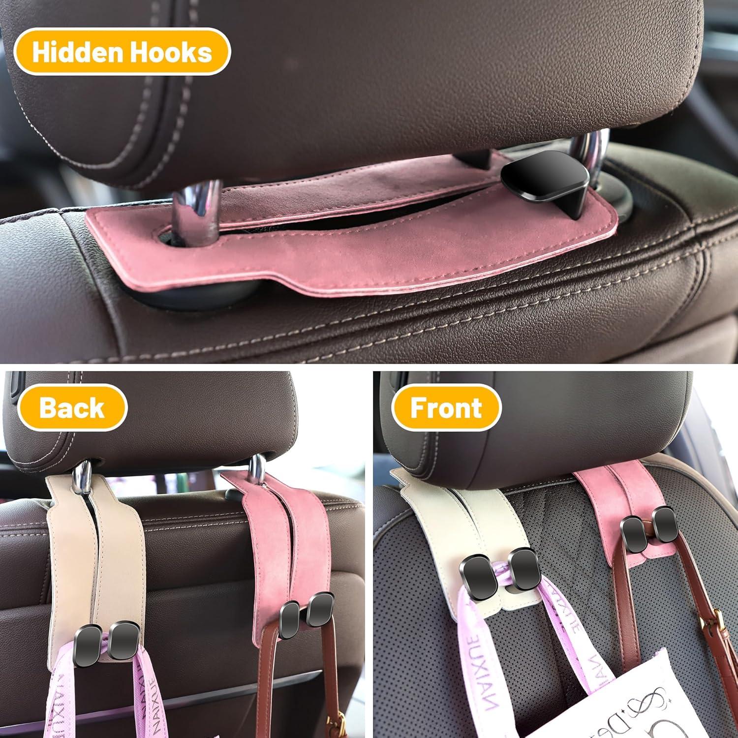Ganchos de Almacenamiento para Asiento de Coche Amelity - Beige, 2 Piezas
