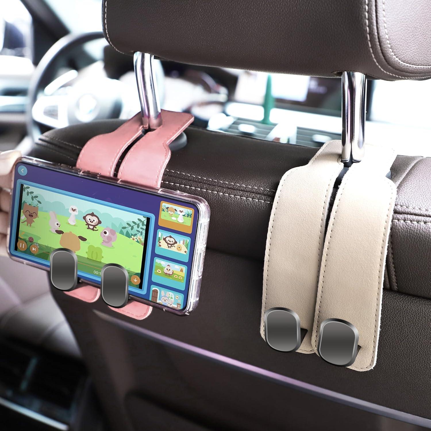 Ganchos de Almacenamiento para Asiento de Coche Amelity - Beige, 2 Piezas