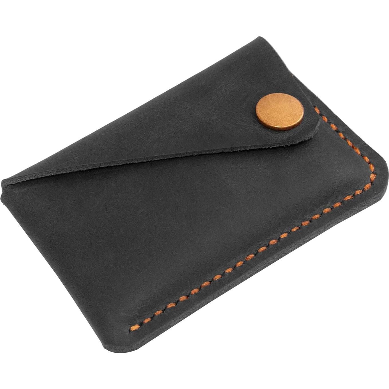 Billetera Minimalista de Cuero Turbosnail Negra - Soporte para Tarjetas