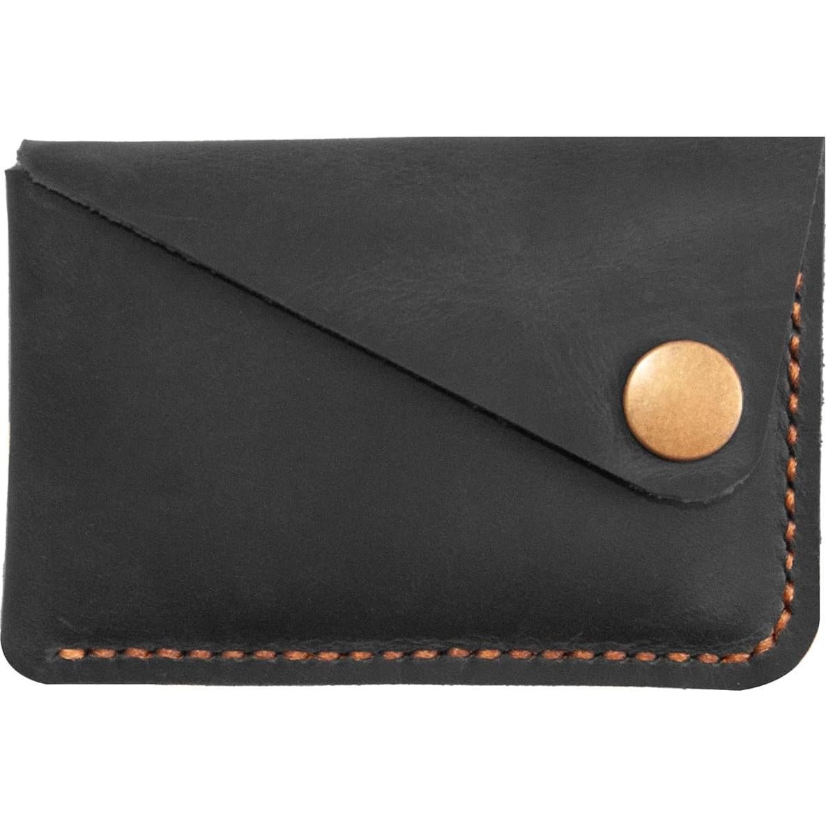 Billetera Minimalista de Cuero Turbosnail Negra - Soporte para Tarjetas