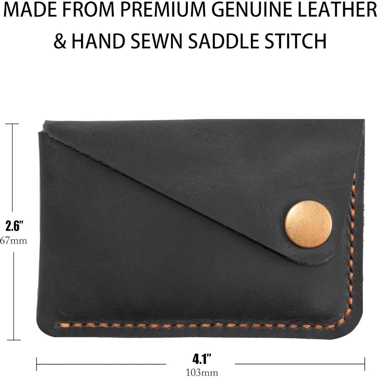 Billetera Minimalista de Cuero Turbosnail Negra - Soporte para Tarjetas