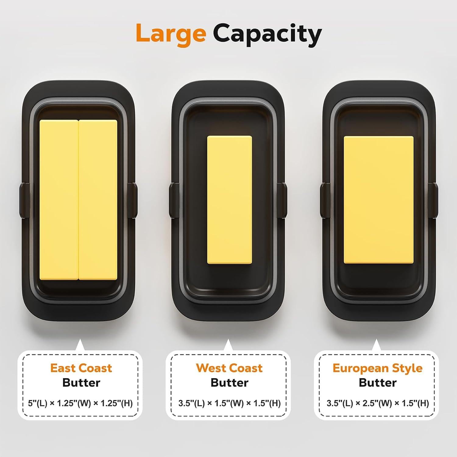 Plato de Mantequilla Hermético Pisol Grande 250g Negro