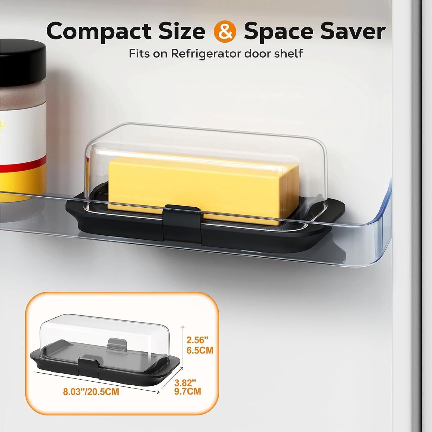 Plato de Mantequilla Hermético Pisol Grande 250g Negro