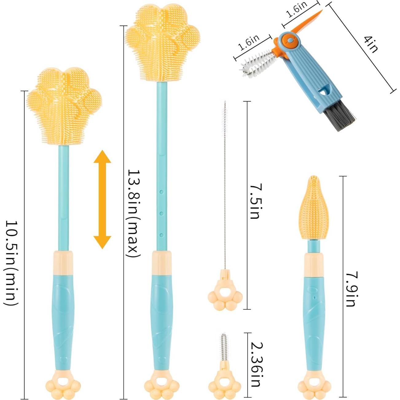 Cepillo de Silicona Ajustable Chemimoso para Botellas y Biberones