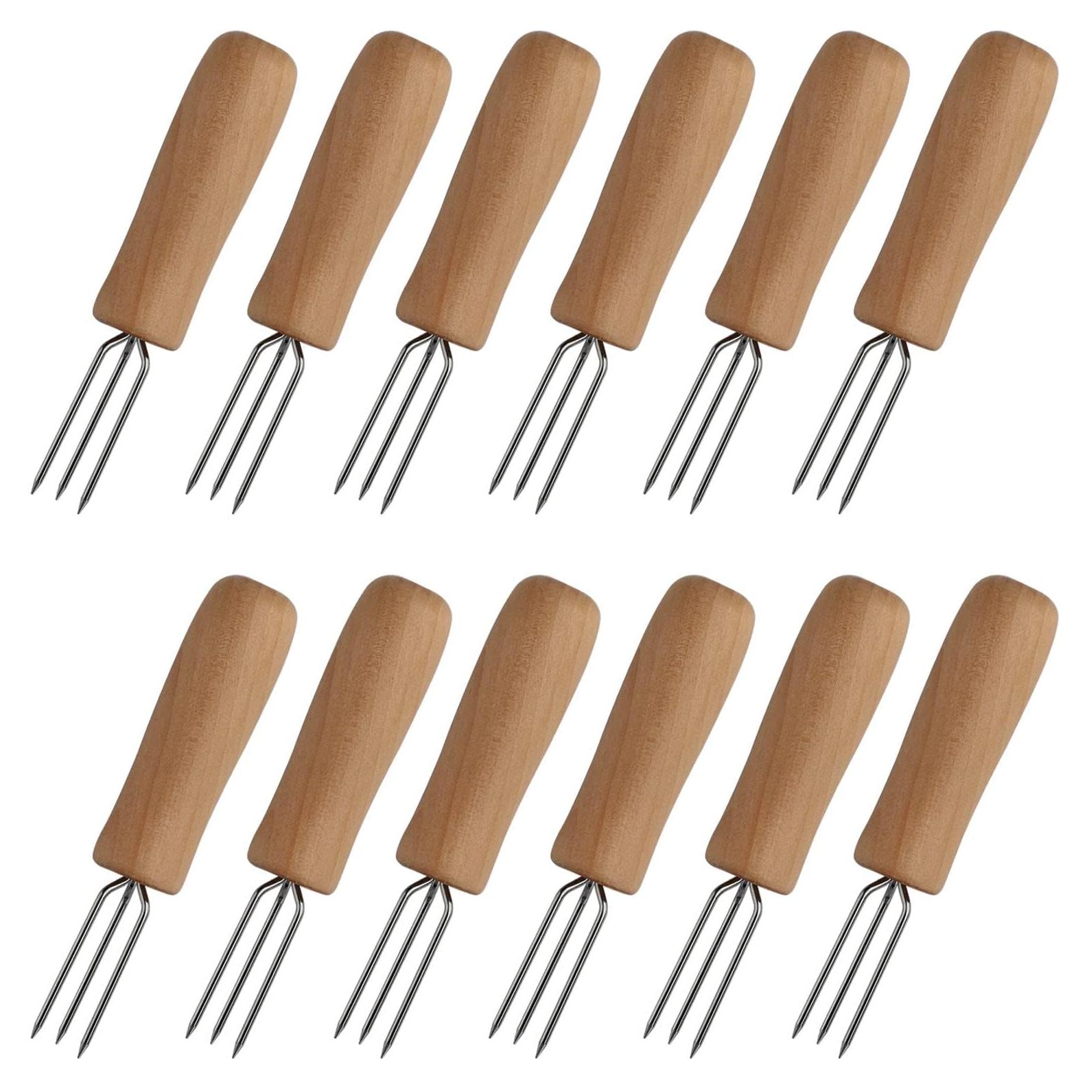 Juego de 12 Sujetadores de Mazorcas de Maíz CHWAIKA Acero Inoxidable