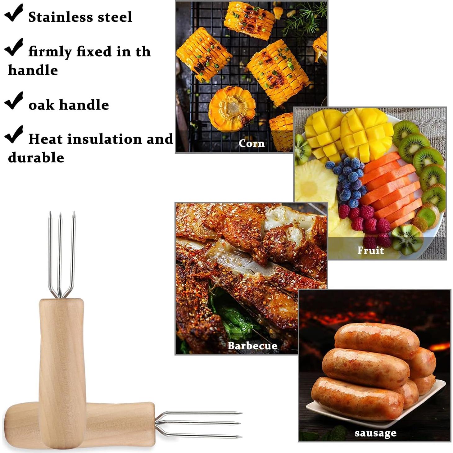 Juego de 12 Sujetadores de Mazorcas de Maíz CHWAIKA Acero Inoxidable