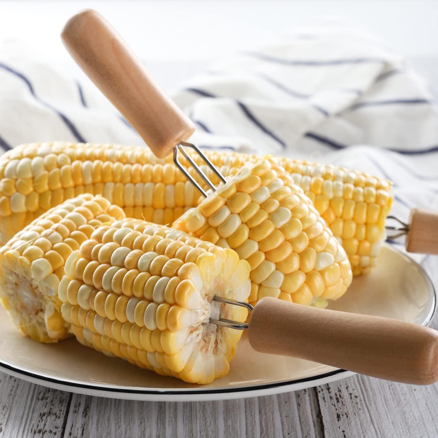 Juego de 12 Sujetadores de Mazorcas de Maíz CHWAIKA Acero Inoxidable