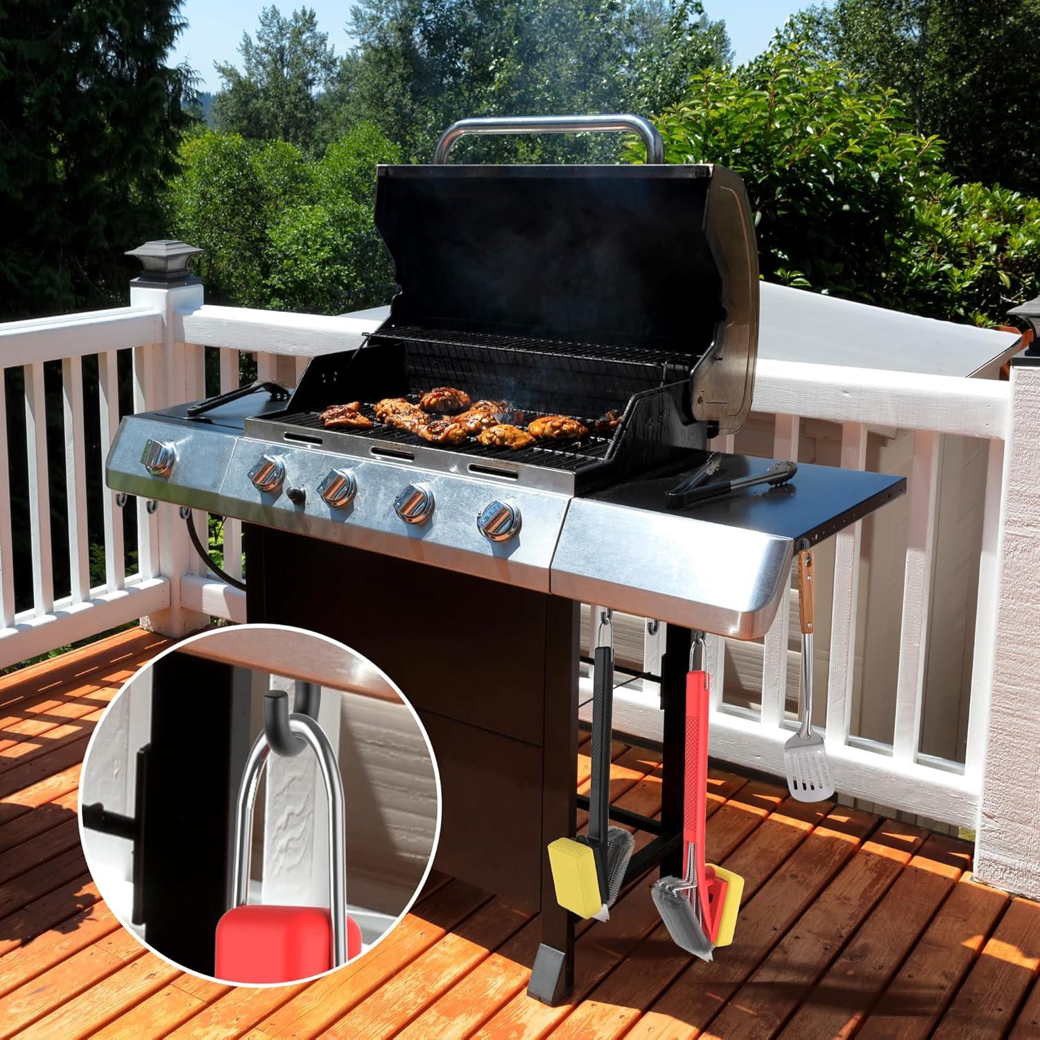 Cepillo de Parrilla BBQ PePeng Doble Cabeza con Raspador