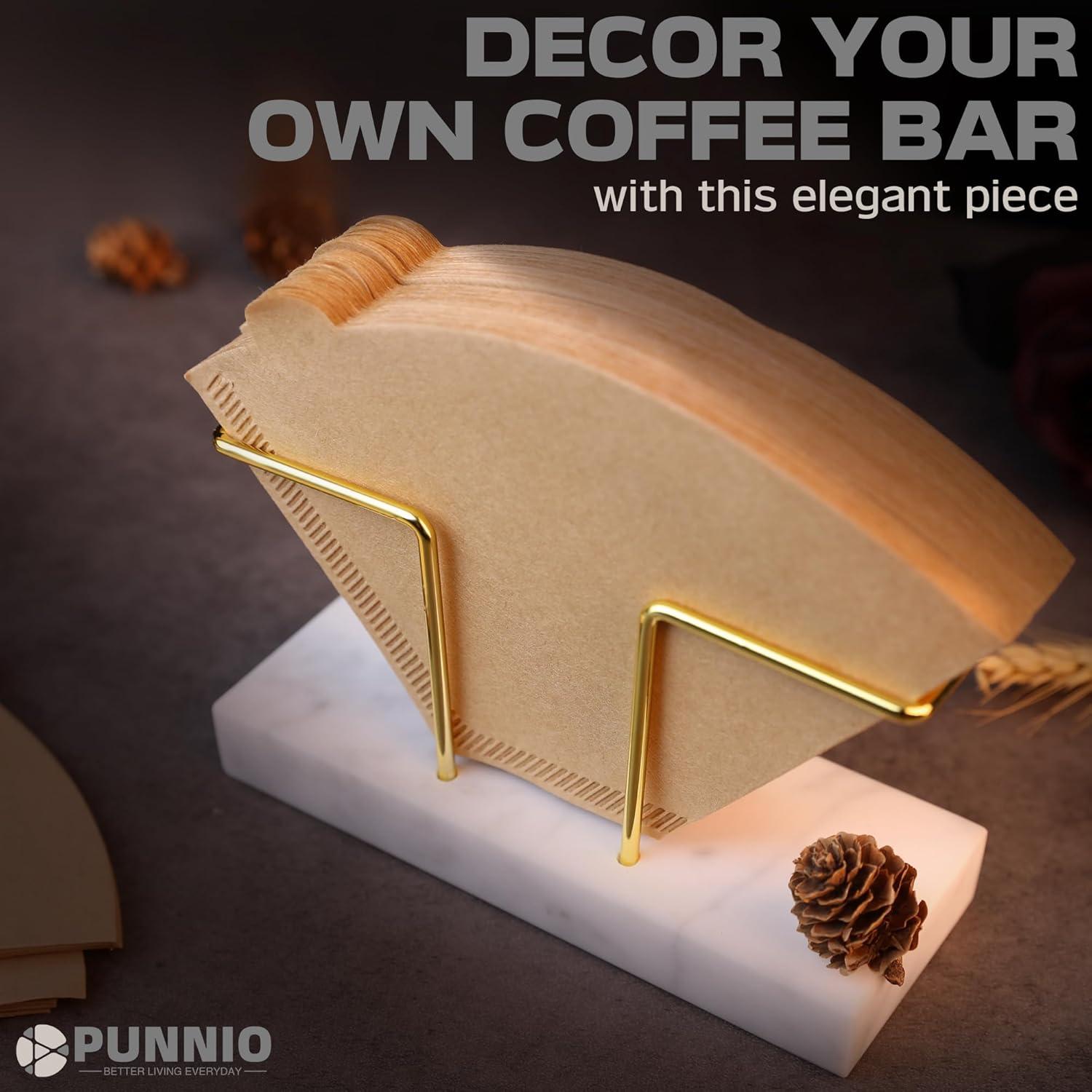 Soporte para Filtros de Café PUNNIO de Mármol y Latón 14cm