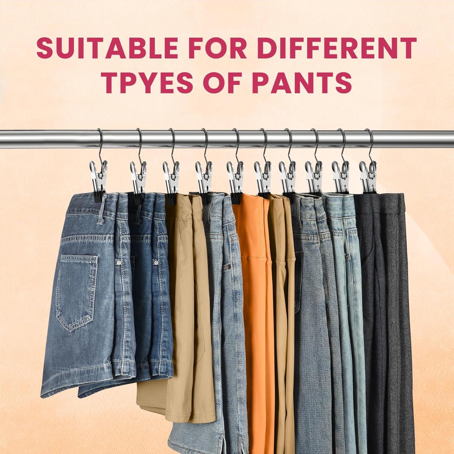 Paquete de 12 perchas DOIOWN con clip para pantalones y leggings