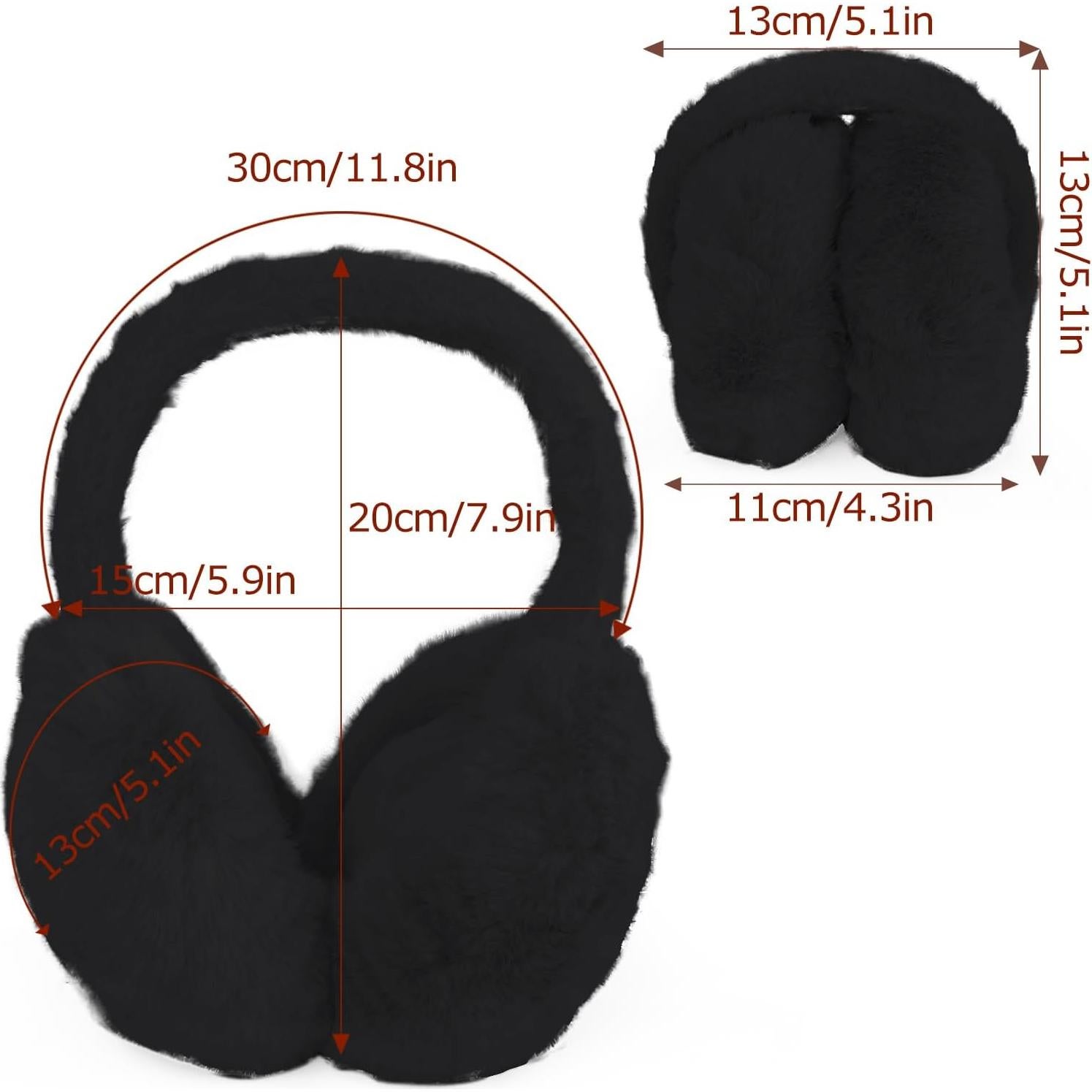 Diadema de Orejeras Plegable Duxesuk para Invierno - Negro