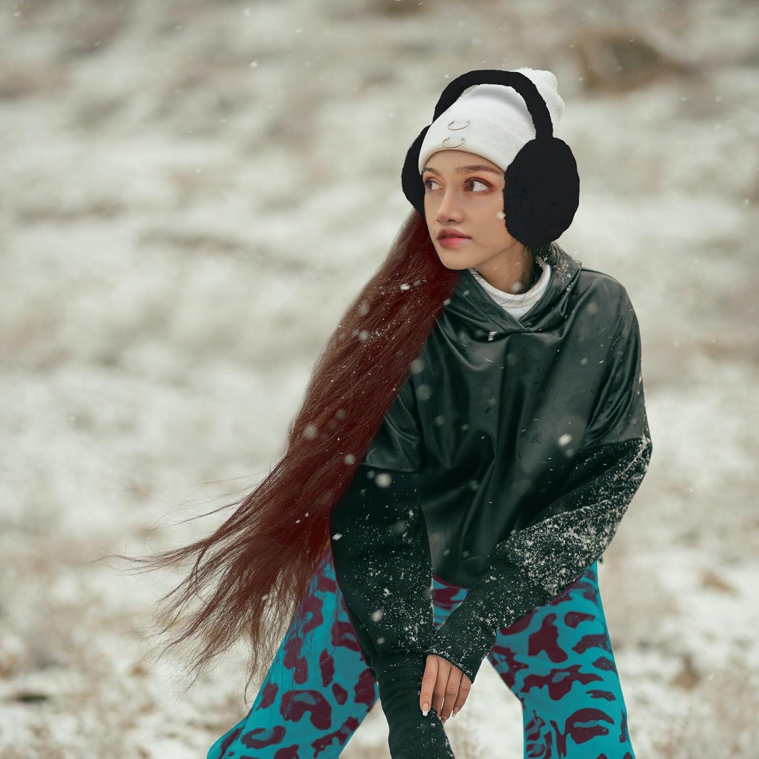 Diadema de Orejeras Plegable Duxesuk para Invierno - Negro