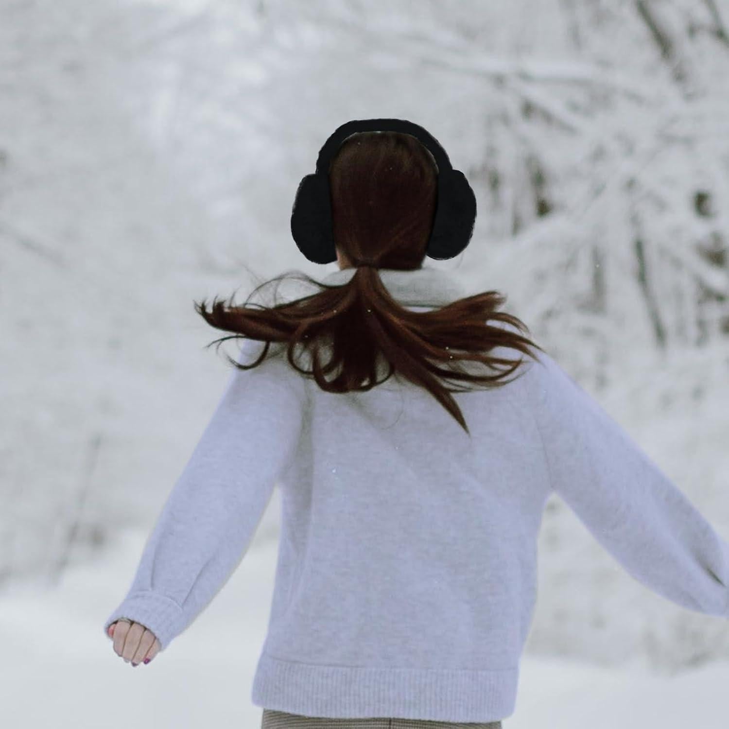 Diadema de Orejeras Plegable Duxesuk para Invierno - Negro