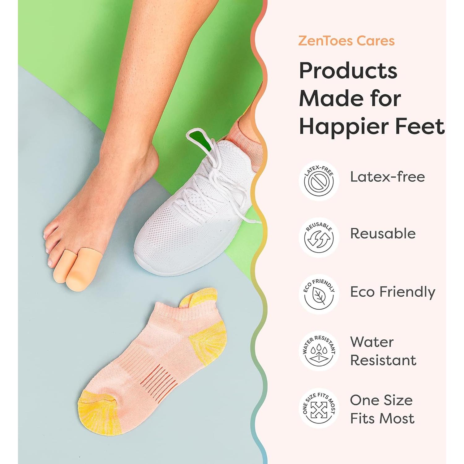 ZenToes Almohadillas de Gel para Dedos Pequeños - 6 Piezas Beige