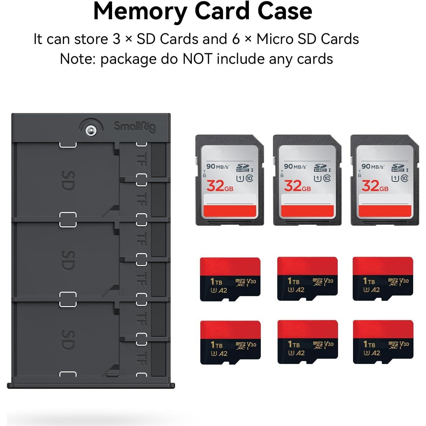 Estuche Antichoque para Tarjetas de Memoria SmallRig 2832B - Gris