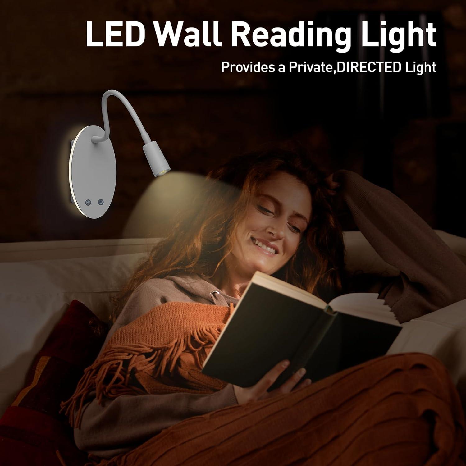 Luz de lectura Jowbeam recargable 360° con 3 colores