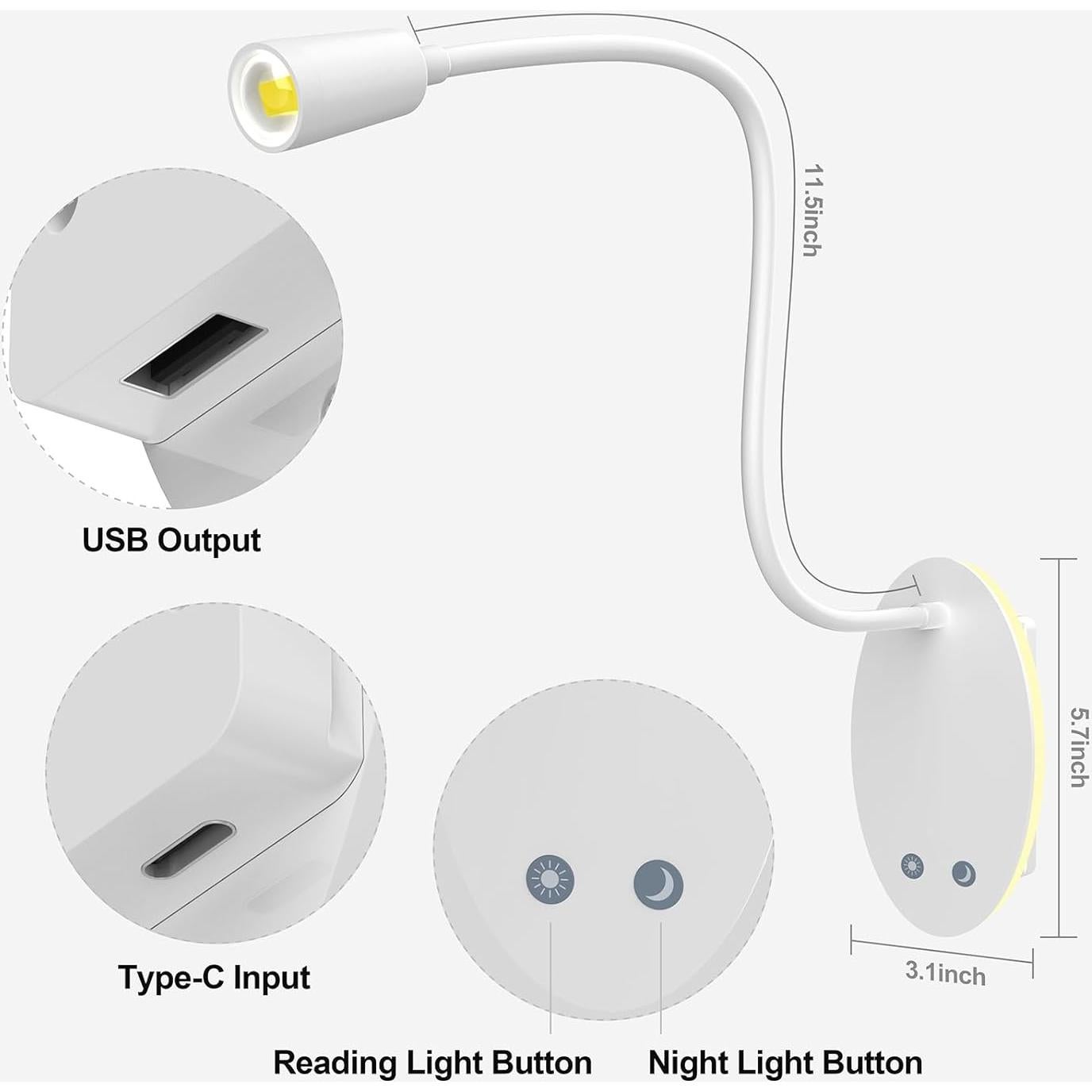 Luz de lectura Jowbeam recargable 360° con 3 colores
