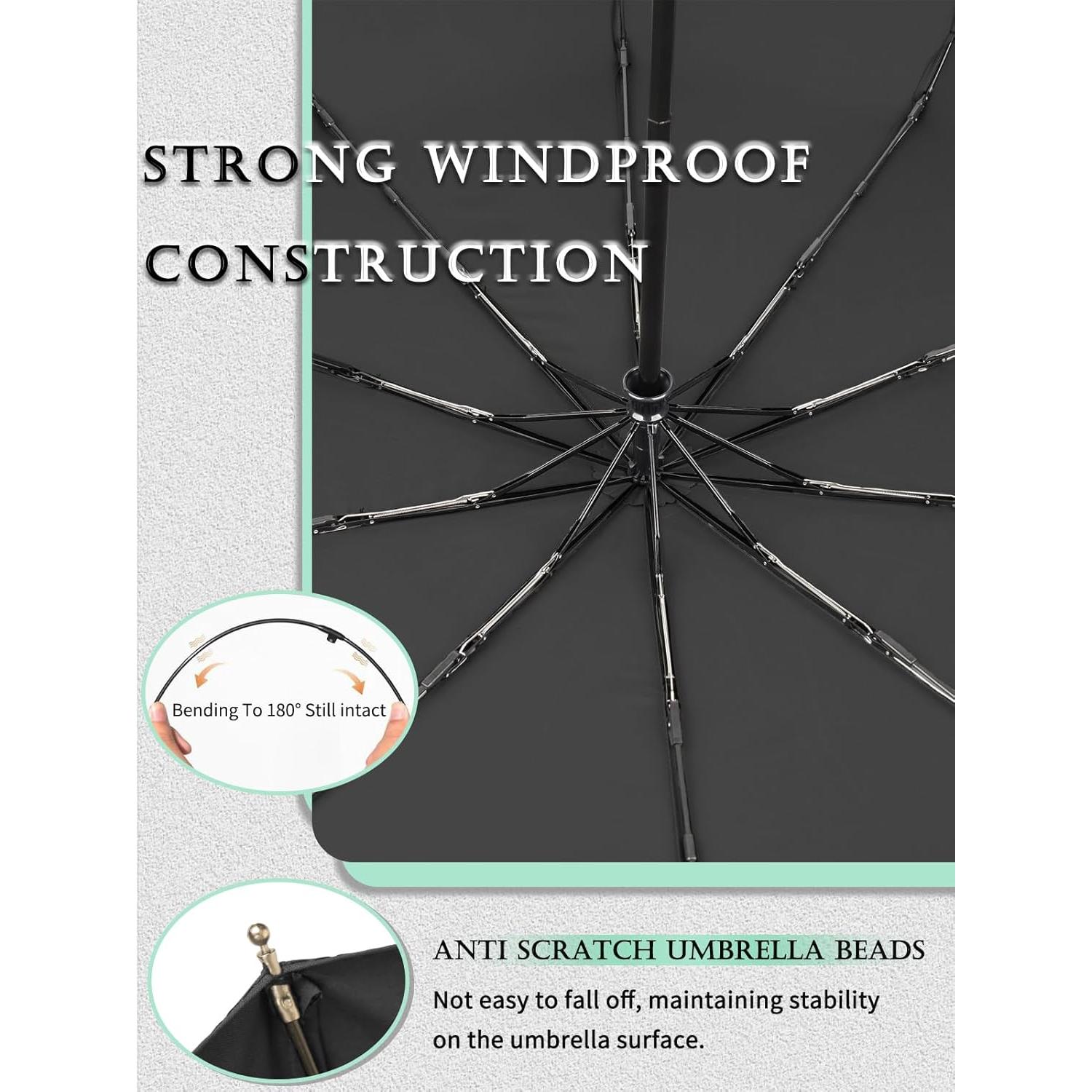 Paraguas Compacto Msentuo Automático 116 cm Ligero y Resistente