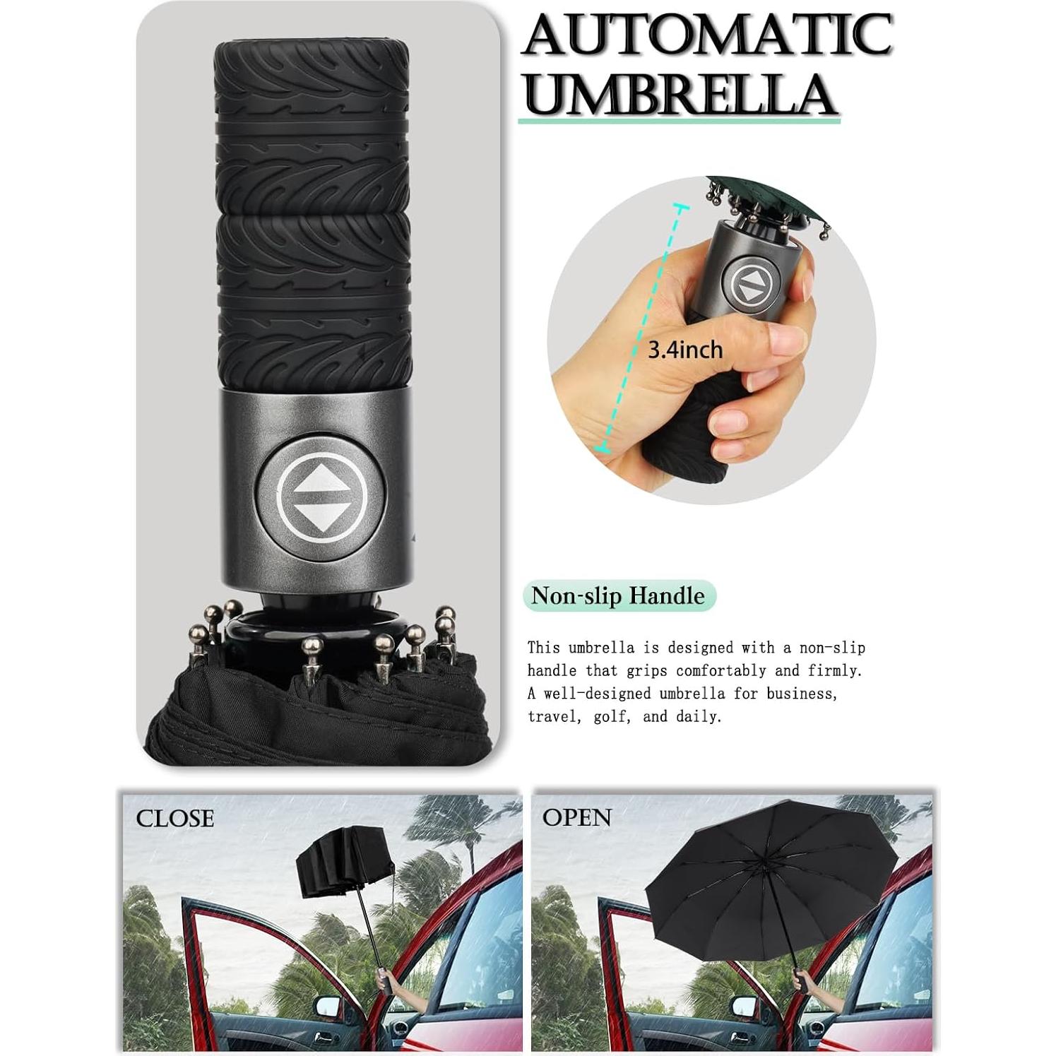 Paraguas Compacto Msentuo Automático 116 cm Ligero y Resistente
