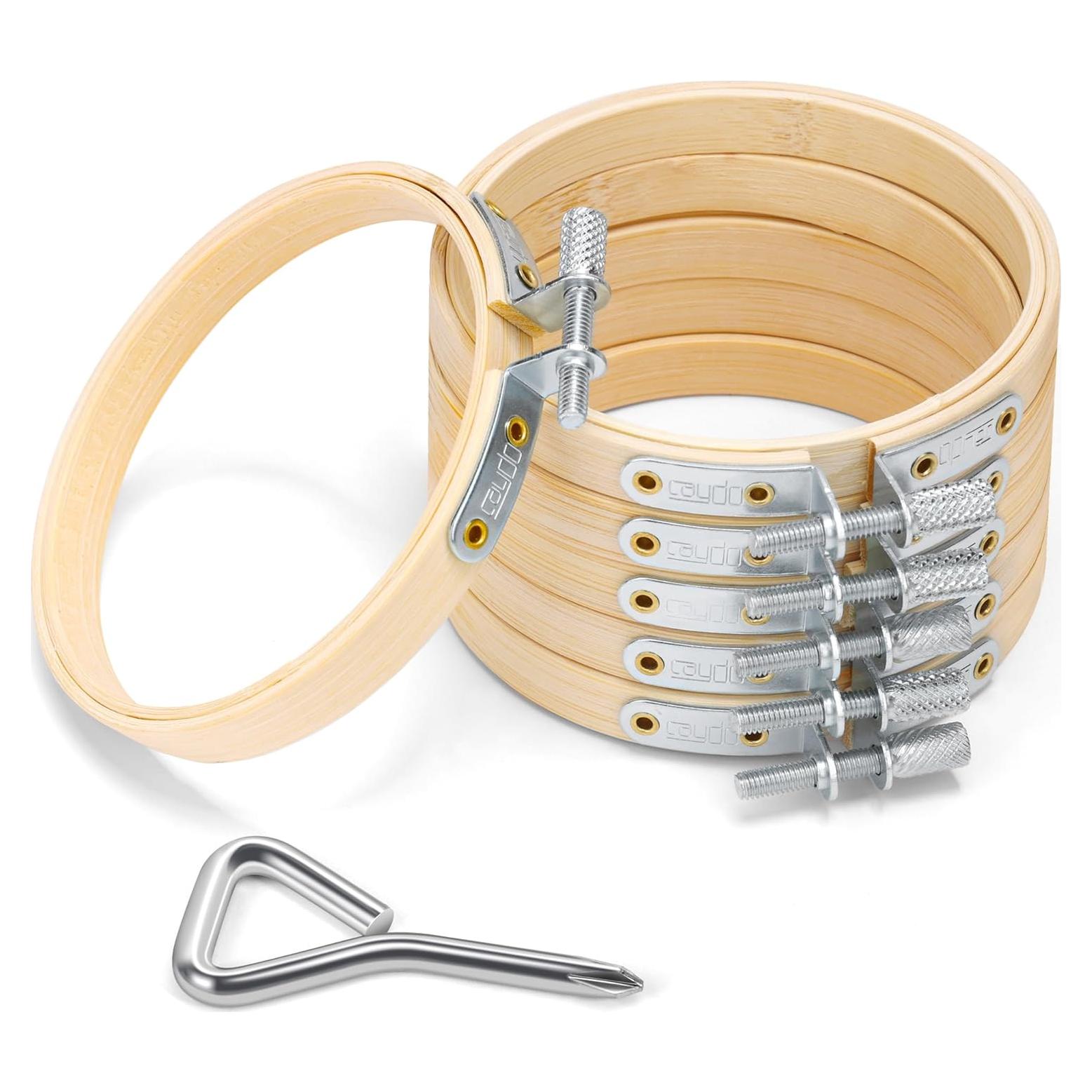 Aros de Bordado Caydo 6 Piezas 8 cm con Tornillo de Metal